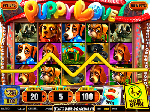 La machine à sous Puppy Love - Betsoft Gaming.